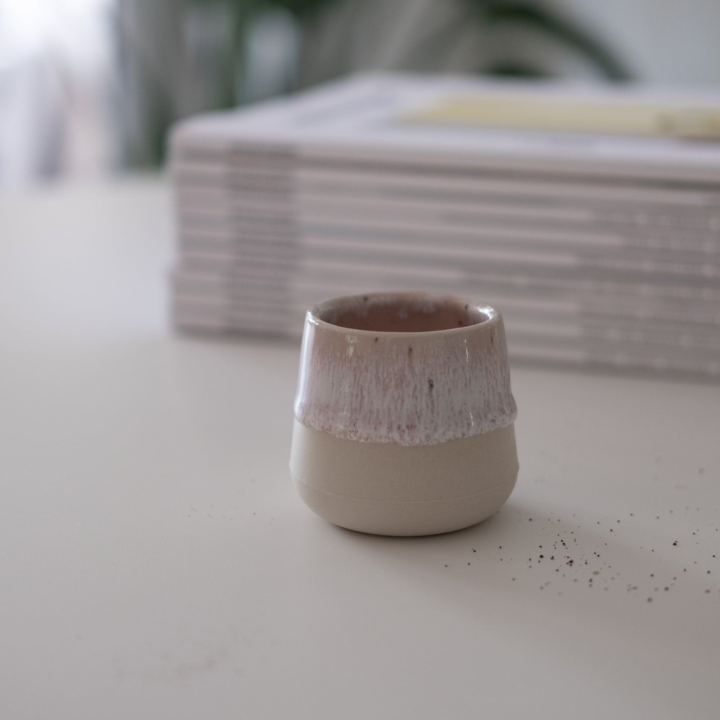 Espressobecher Rosa-Weiß – Kleine Keramiktasse mit Farbverlauf